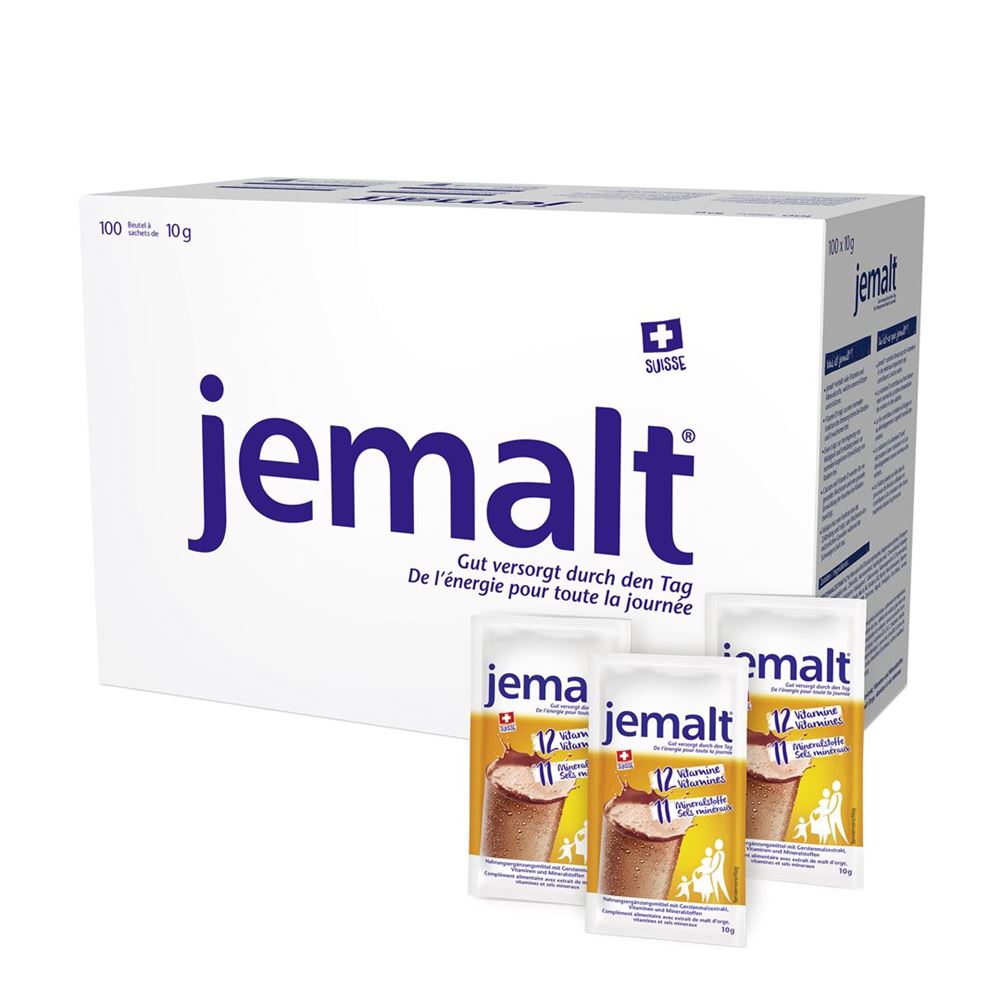 Jemalt Plv Karton 10 g<br>100 × 10 g, Karton, Pulver