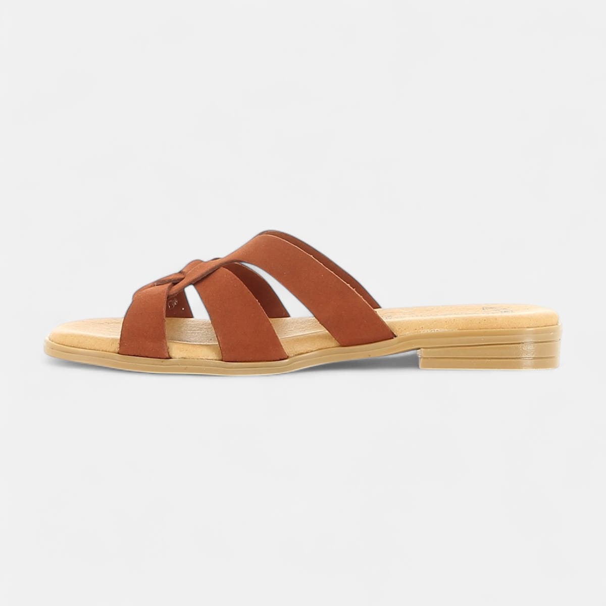Mules Femme en cuir corail