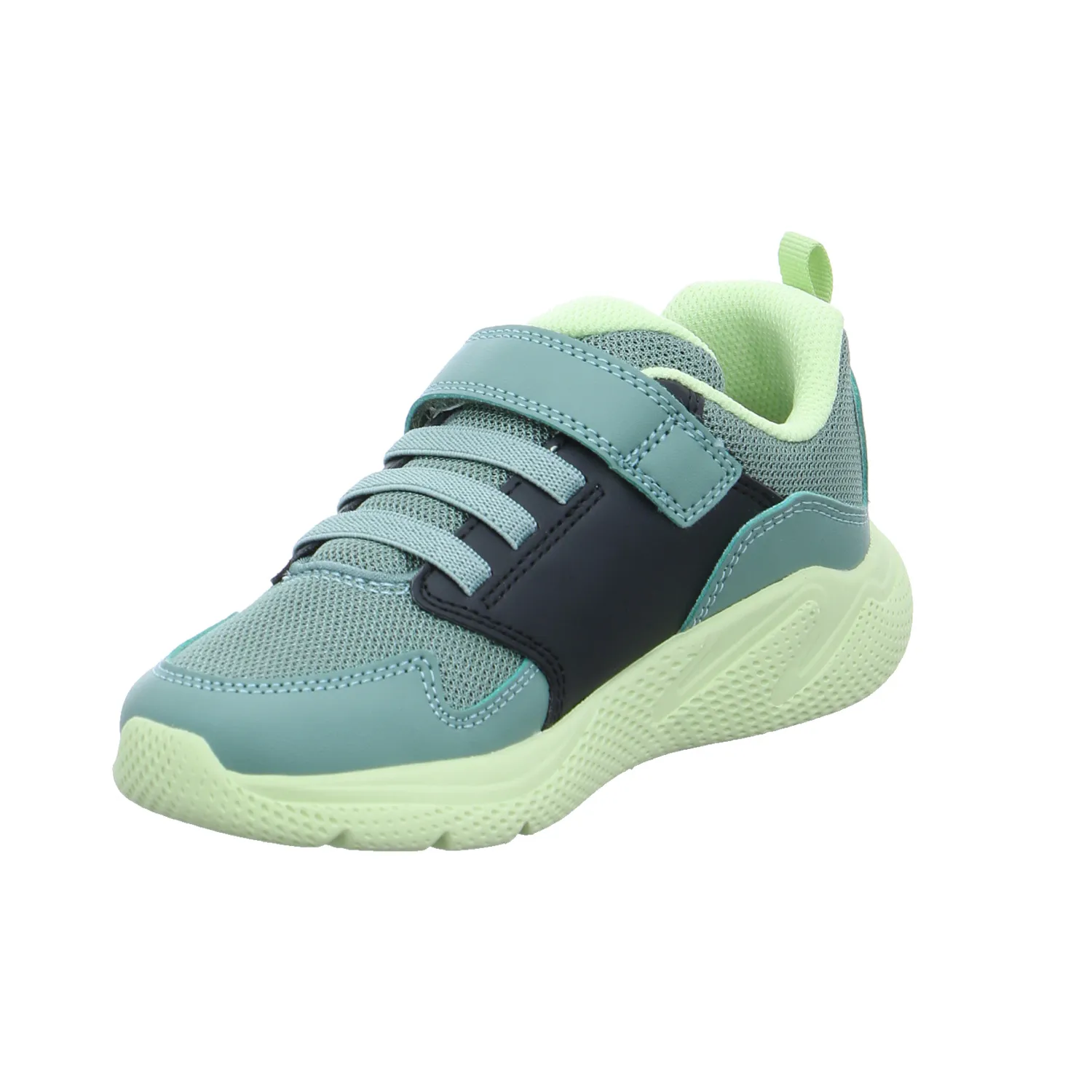 GEOX Kleinkinder-Halbschuh Klett Grün Leder  Sneaker