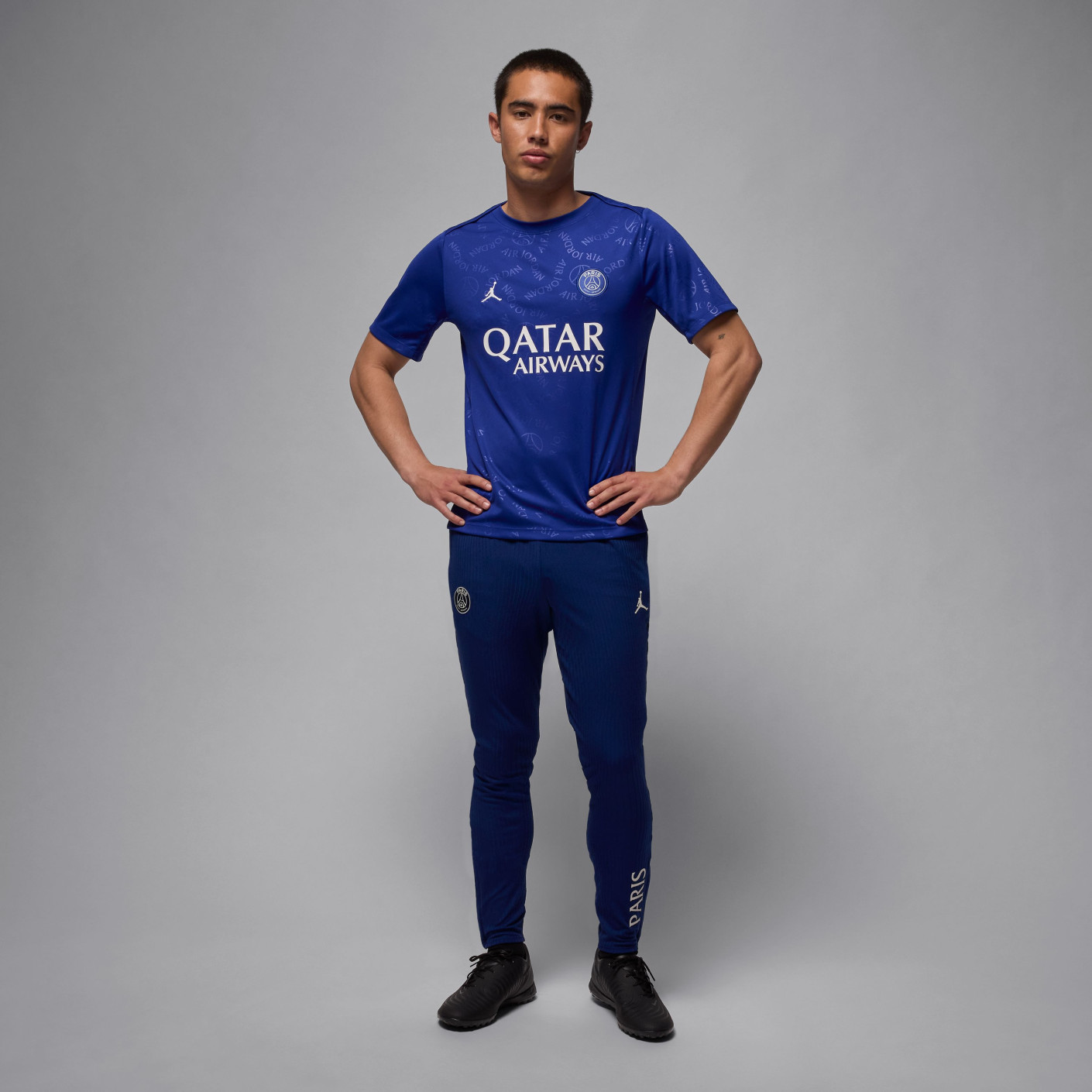 Nike Paris Saint-Germain x Jordan Pre-Match Trainingsshirt 2024-2025 Blauw Wit