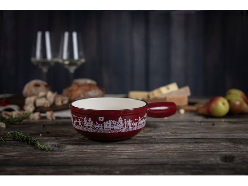 Kuhn Rikon Fondue-Caquelon Alpweide Mini Rot Fonduepfanne