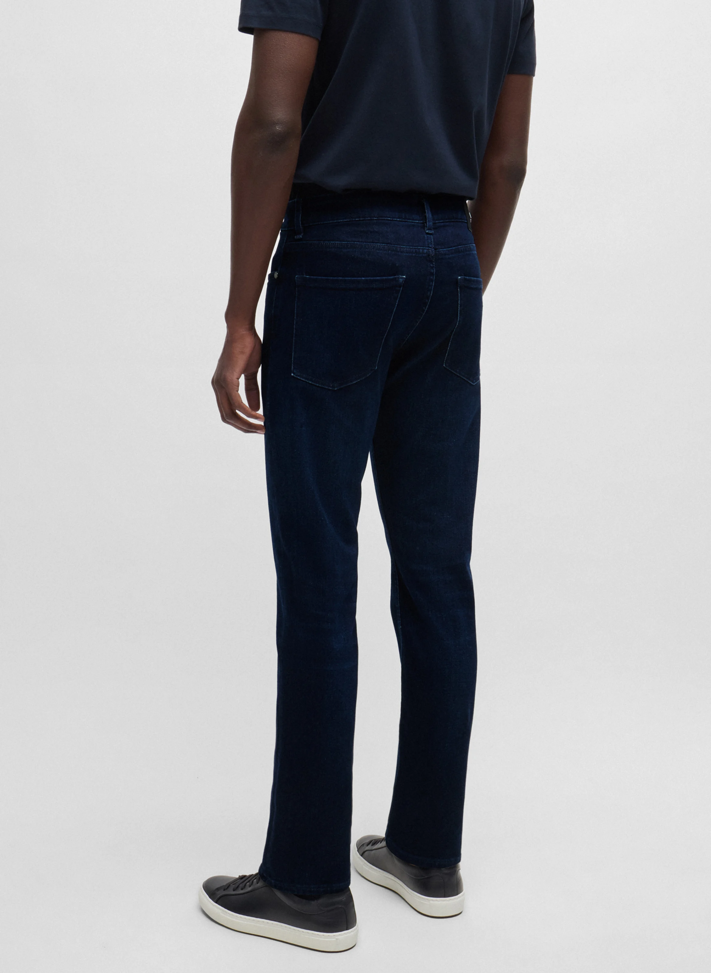 Jean slim-fit en coton mélnagé | Bleu