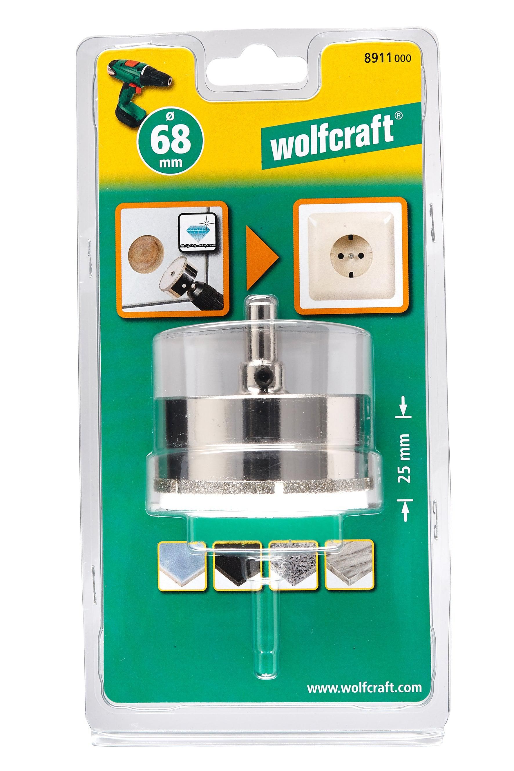 Wolfcraft Diamantboor 68mm voor Tegels Snijdiepte 25mm - 8911000