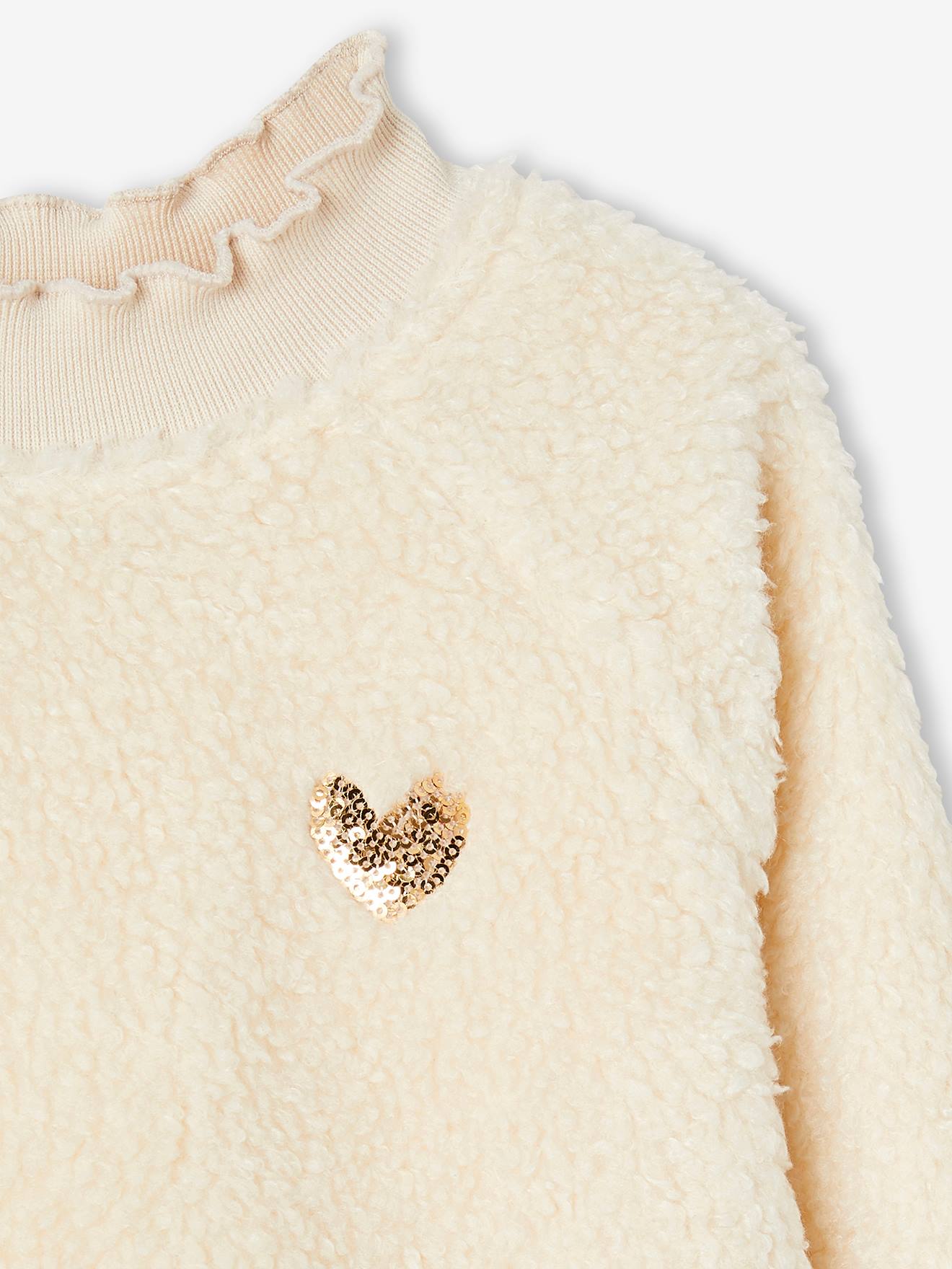 Moletom Sherpa com detalhes sofisticados, estampa Candy Girl