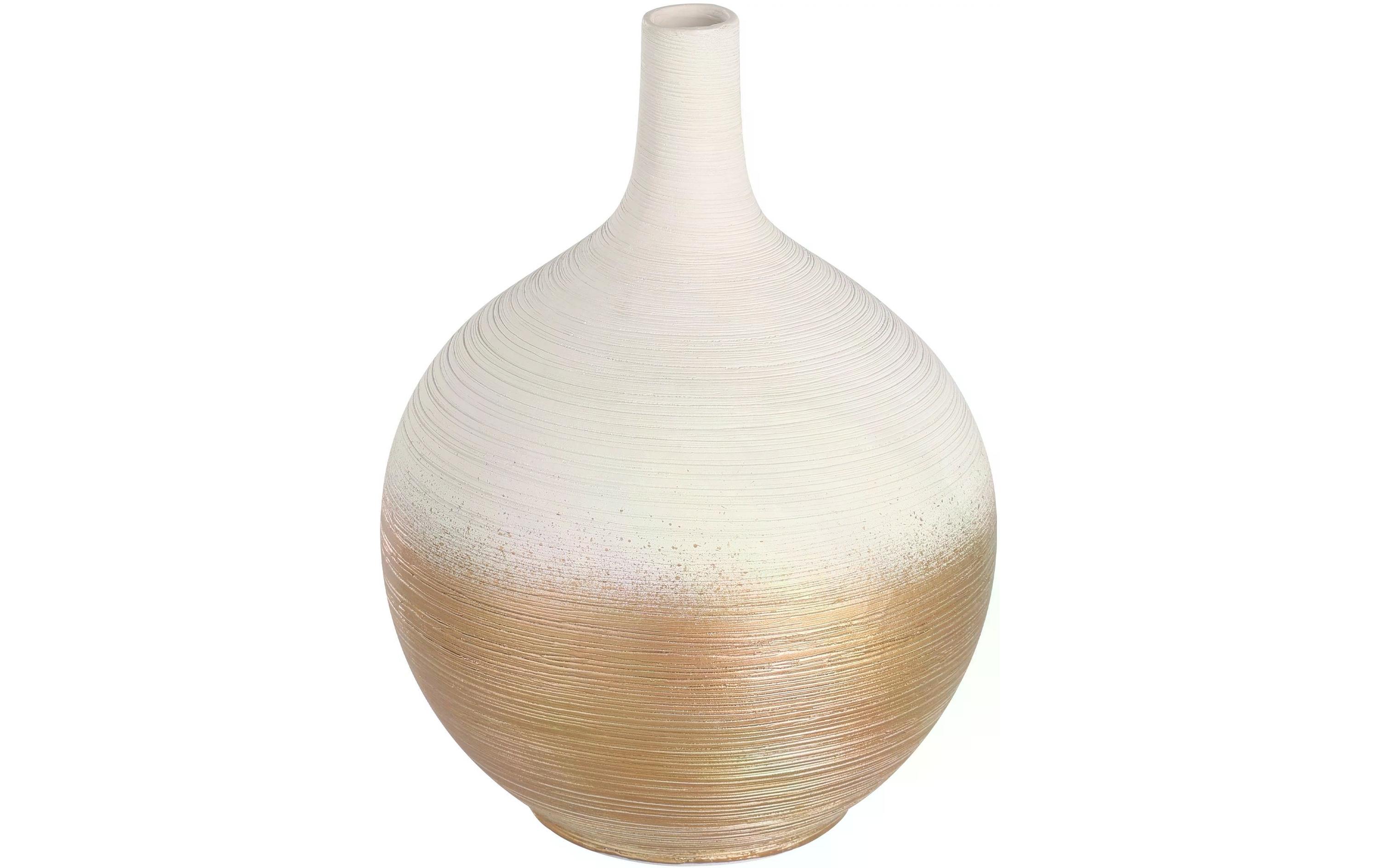 Vase Saryksu 22 cm, Gold/WeissBlumenvase