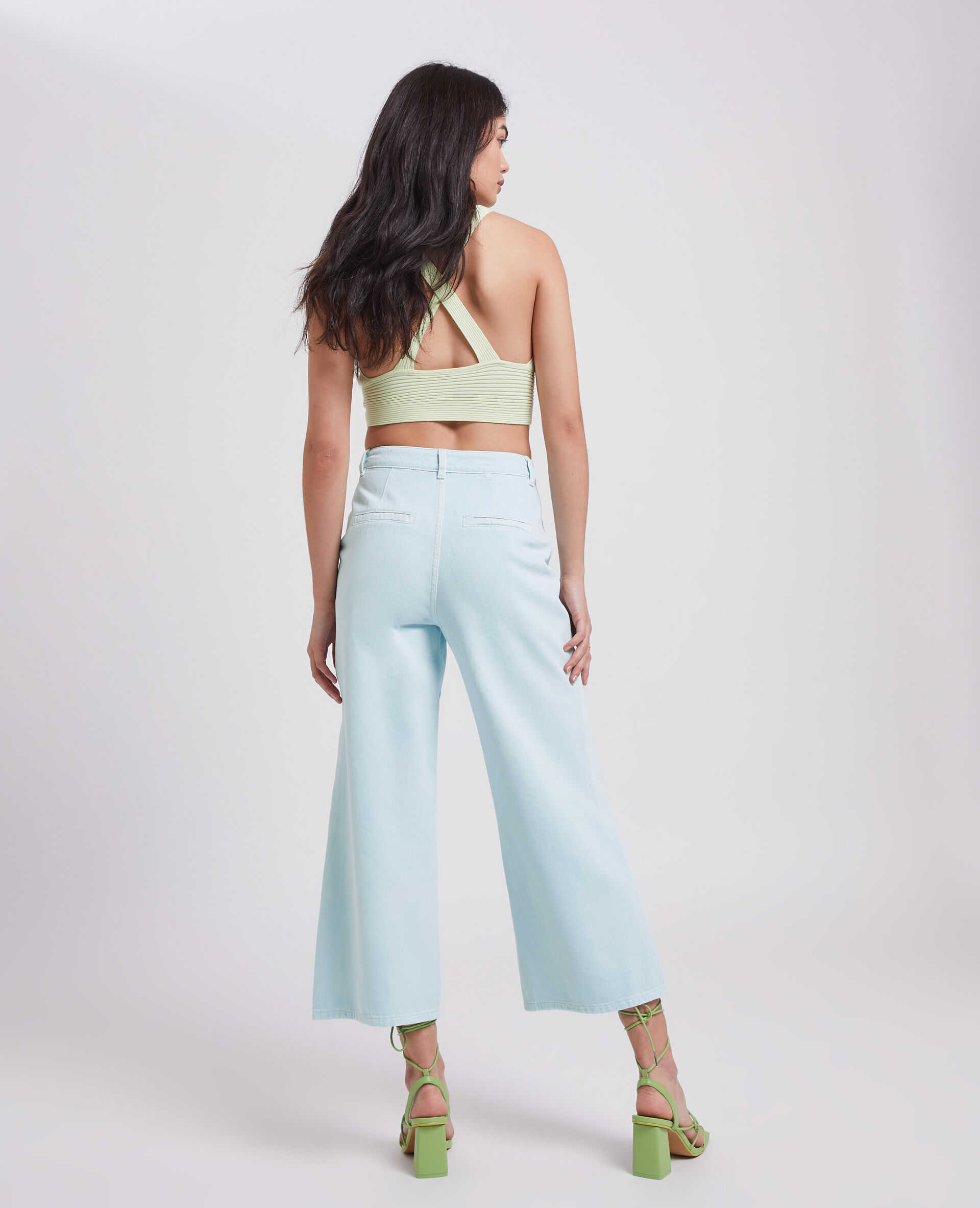 Jean wide taille haute - Bleu clair