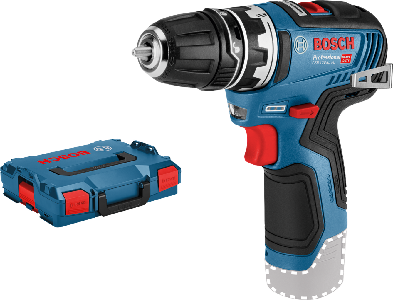 Bosch Professional  GSR 12V-35 FC Akku-Bohrschrauber, ohne Akku    Vielseitiger Bohrschrauber mit FlexiClick Befestigungssystem