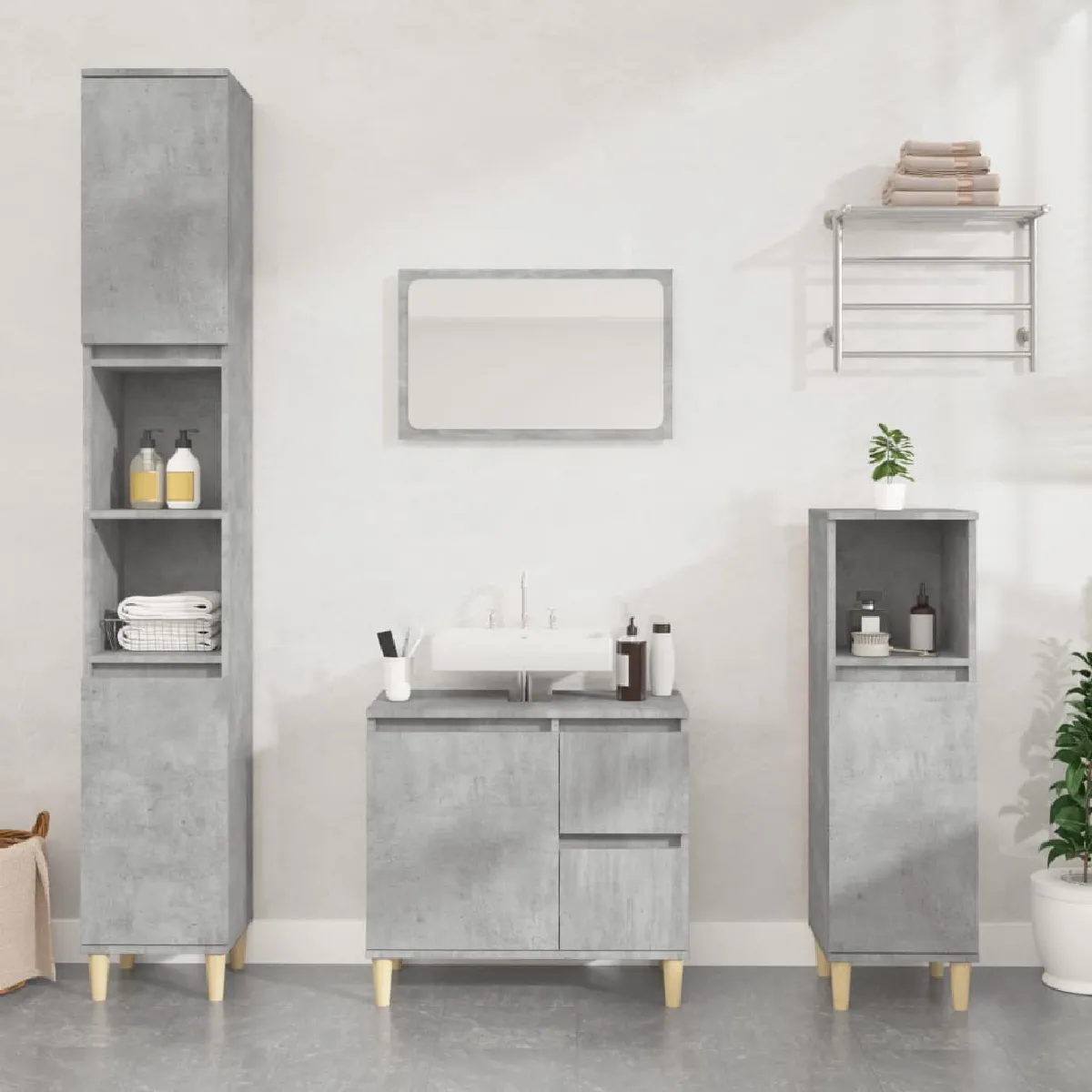 VidaXL Armoire Gris Béton 30x190 cm