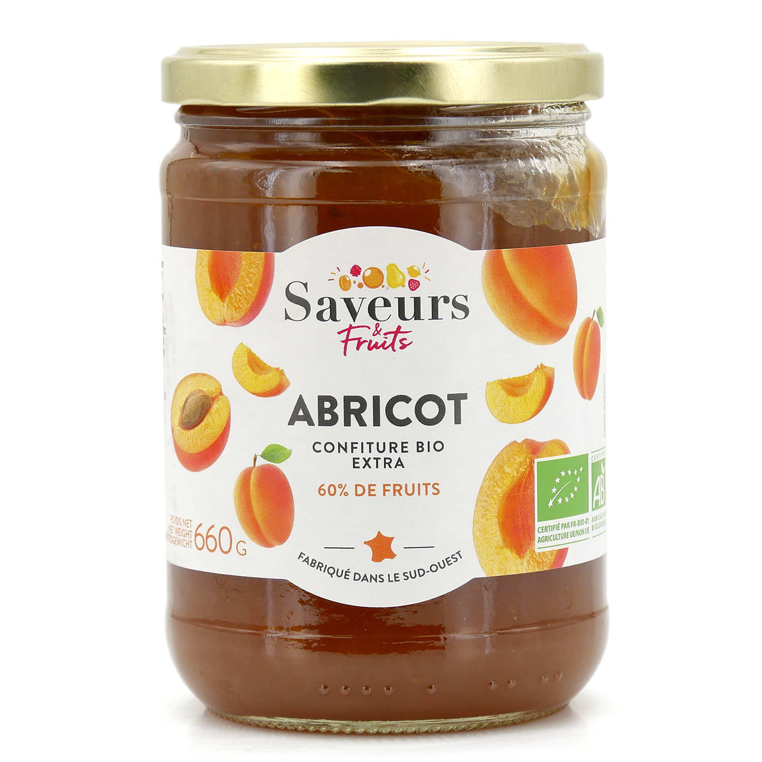 Confiture extra d'abricot bio - Format familial