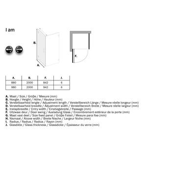 Sealskin Swingdeur voor Douchewand I AM 200x90 cm Chroom