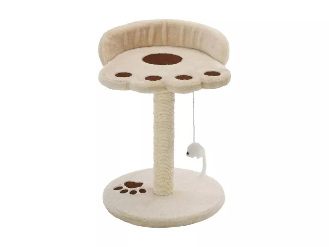 Arbre à chat avec griffoir en sisal 40 cm Beige et Marron