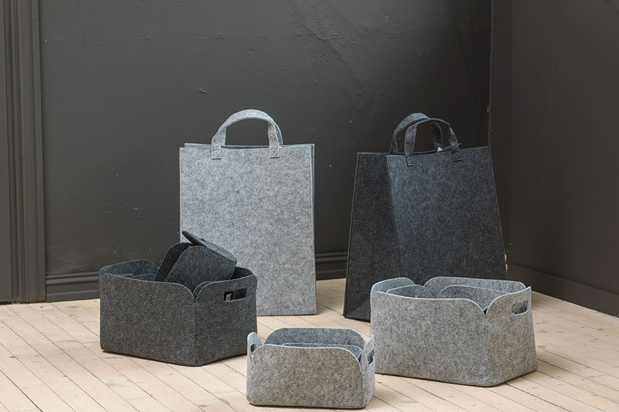 Nordic skittentøyskurv Lys grå felt