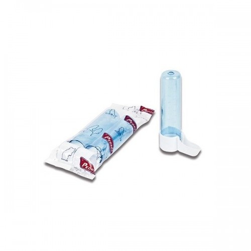 Bebedouro tubular nº 2 para pássaros, branco/azul
