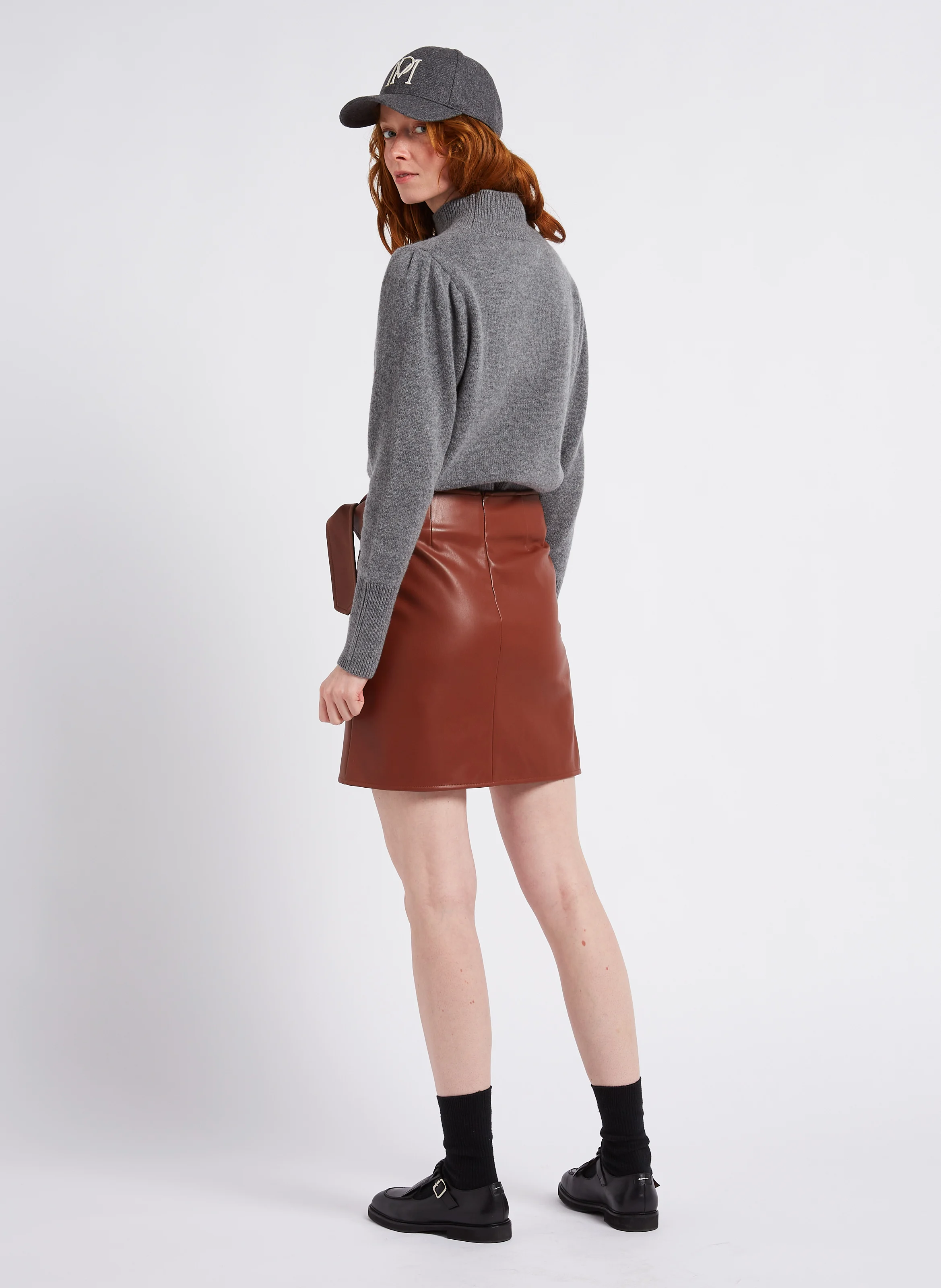 MATHIS - Pull droit col montant en laine et cachemire | Gris