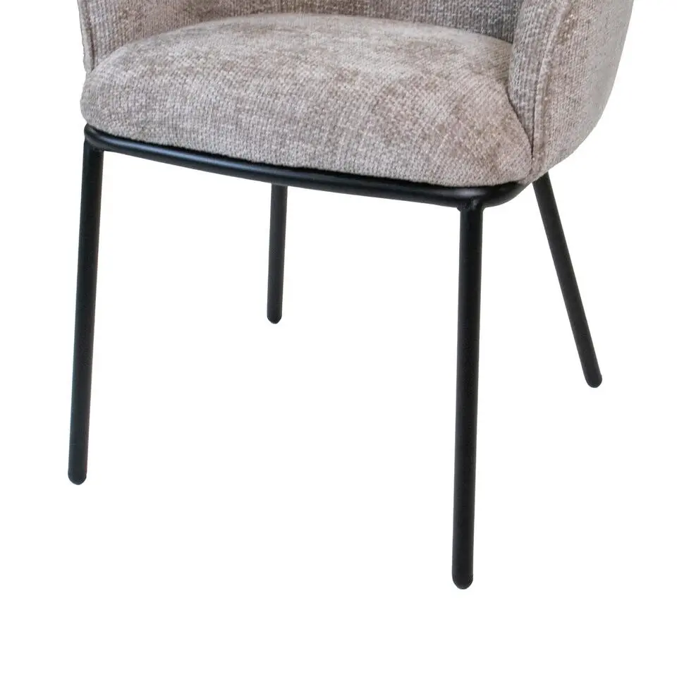 Eetkamerstoel Beige - Stof - Zithoogte 51cm - Stoel Mae - Set van 2