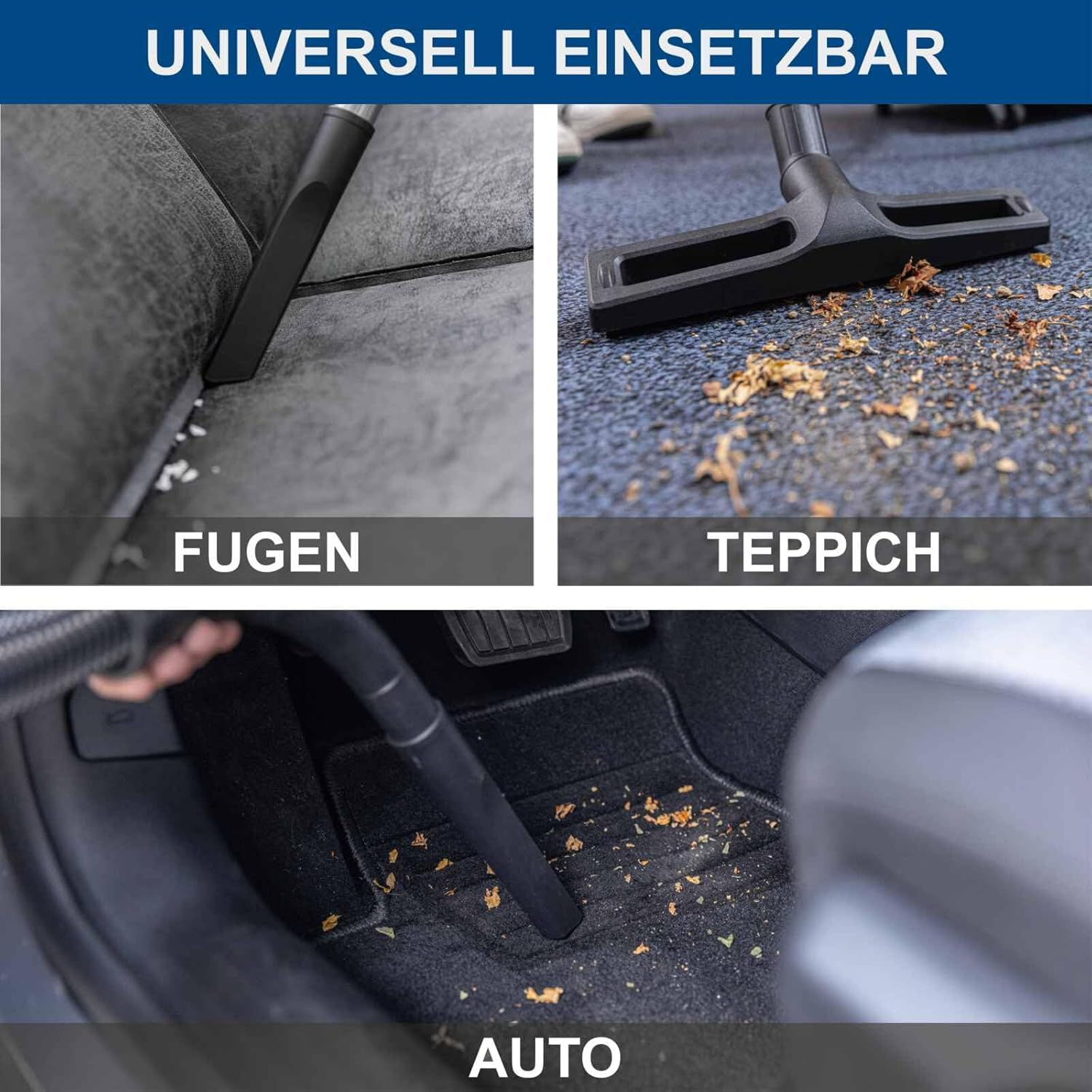 Scheppach Nass- / Trockensauger VC50 Nasssauger | 50L Edelstahlbehälter & Zubehör | 1400W Leistung | 20kPa Saugleistung | Teleskoprohr, Werkzeugsteckdose sowie Schnellverschluss | 5m Kabel 3m Schlauch