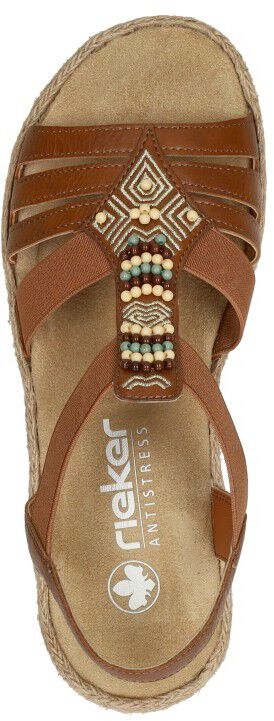 Rieker Sandalen Plat cognac