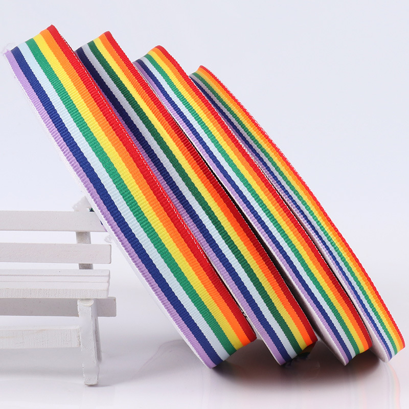 (6cmx45m) Baumwoll Band DIY Mercerie Gurt zum Basteln / Nähen - Regenbogen