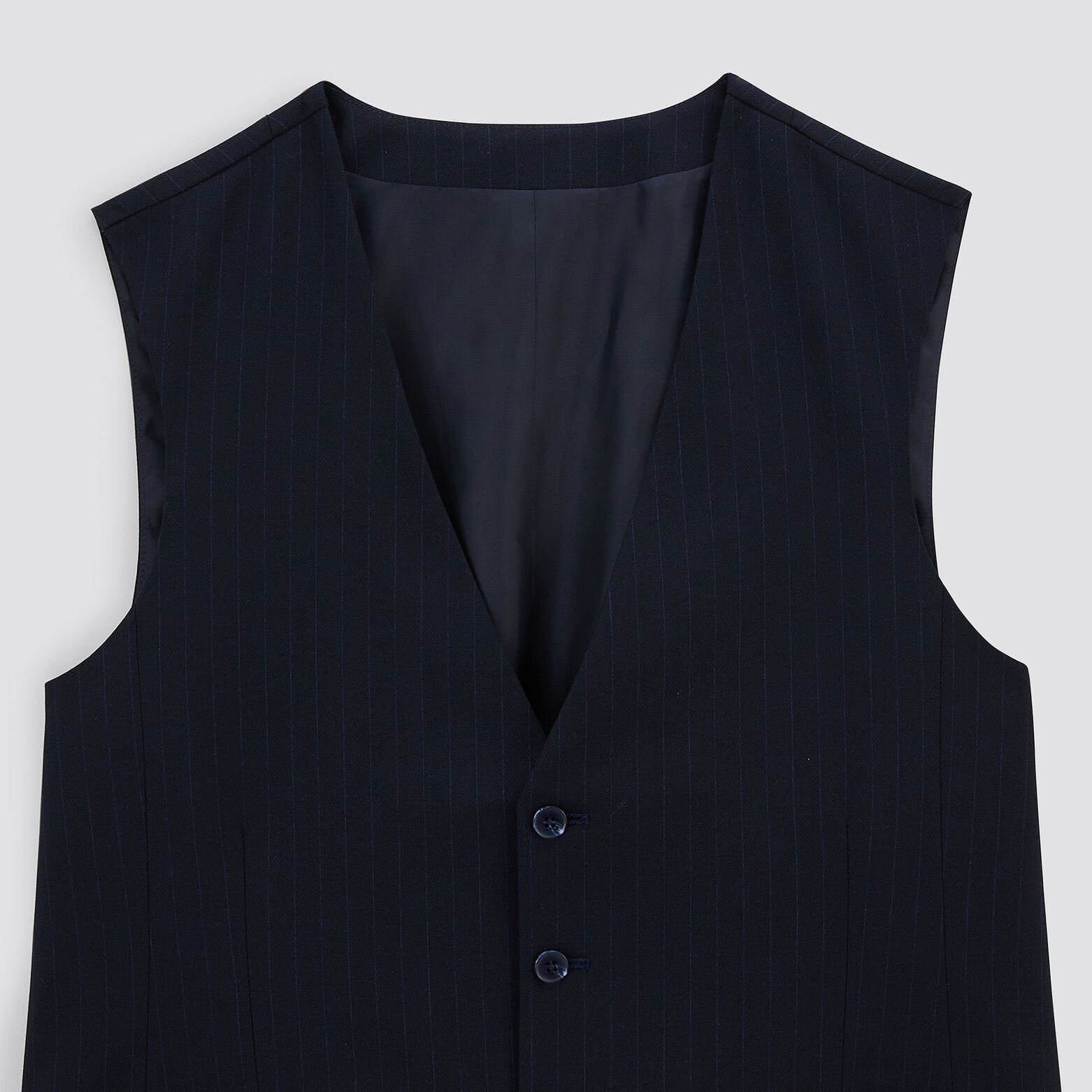 Gilet de costume rayé slim Bleu