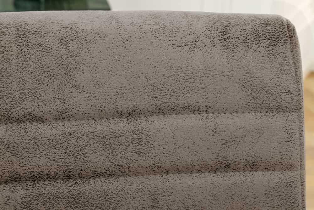 Moderner Freischwinger Stuhl LOFT taupe grau Microfaser mit Armlehne Eisengestell schwarz