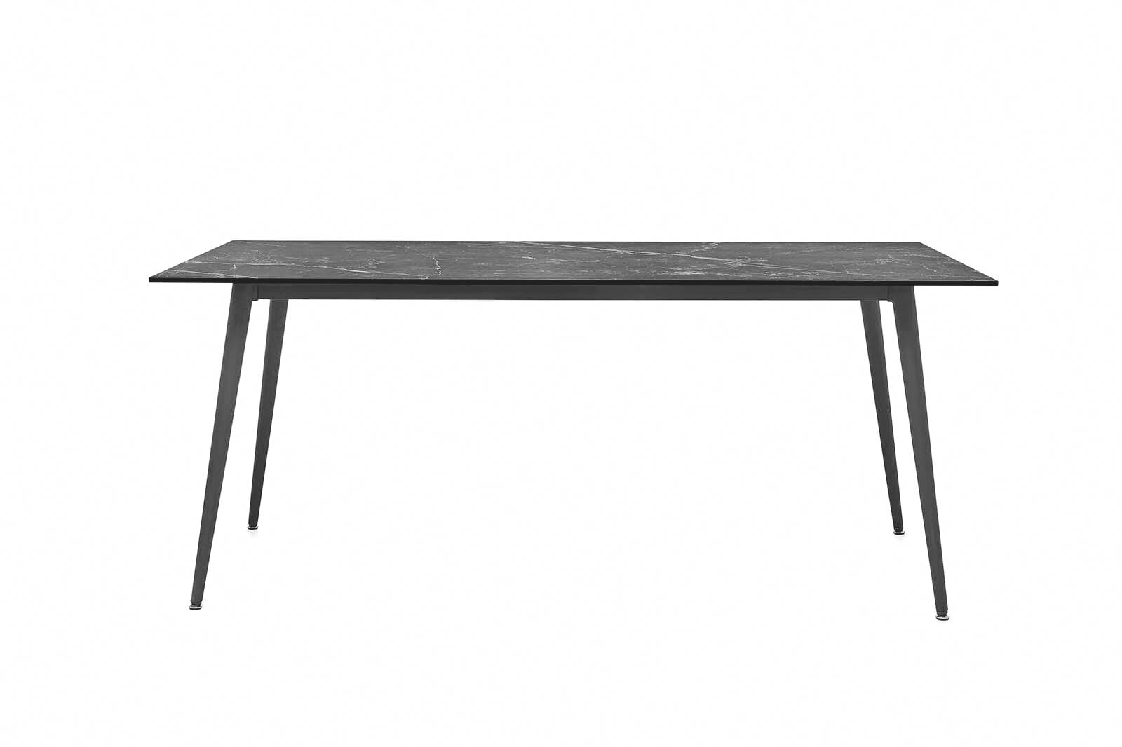 Tisch Cameron Keramik auf Glasplatte Gestell schwarz 180x76x90 cm