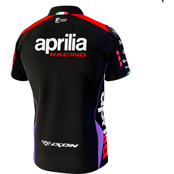 Ixon - Polo Aprilia 24 Noir / Rouge fluo / Violet