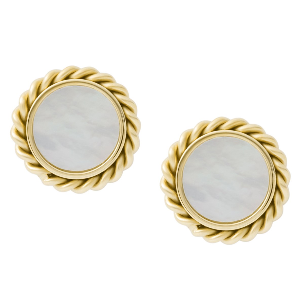 Boucles d'oreilles Fossil acier et nacre