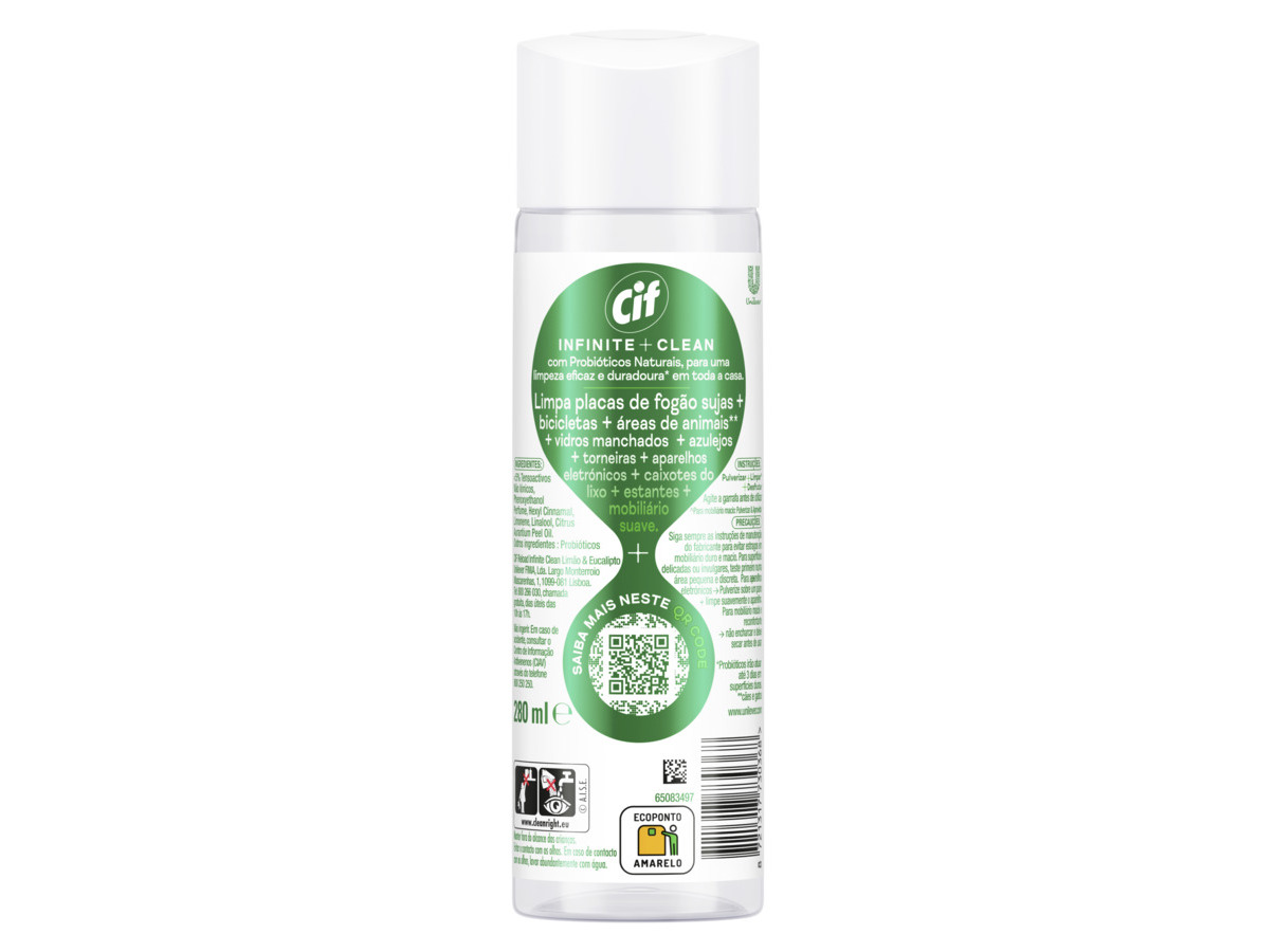 LIMP. MULTISUPERFÍCIES CIF INFINITE C. EUCALIPTO REC 280ML