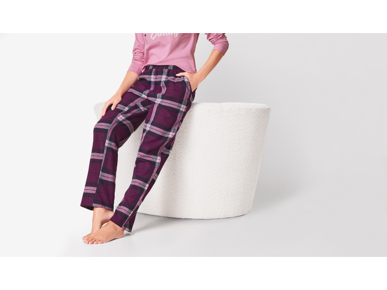 Flanellen dames pyjamabroek