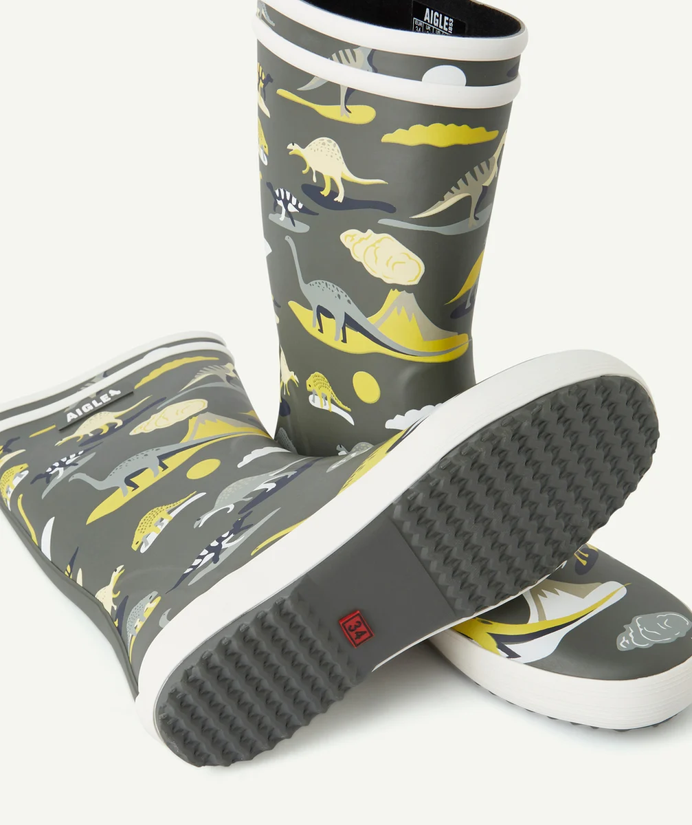AIGLEBOTTES EN CAOUTCHOUC KAKI IMPRIMÉ DINOSAURE LOLLYPOP 2