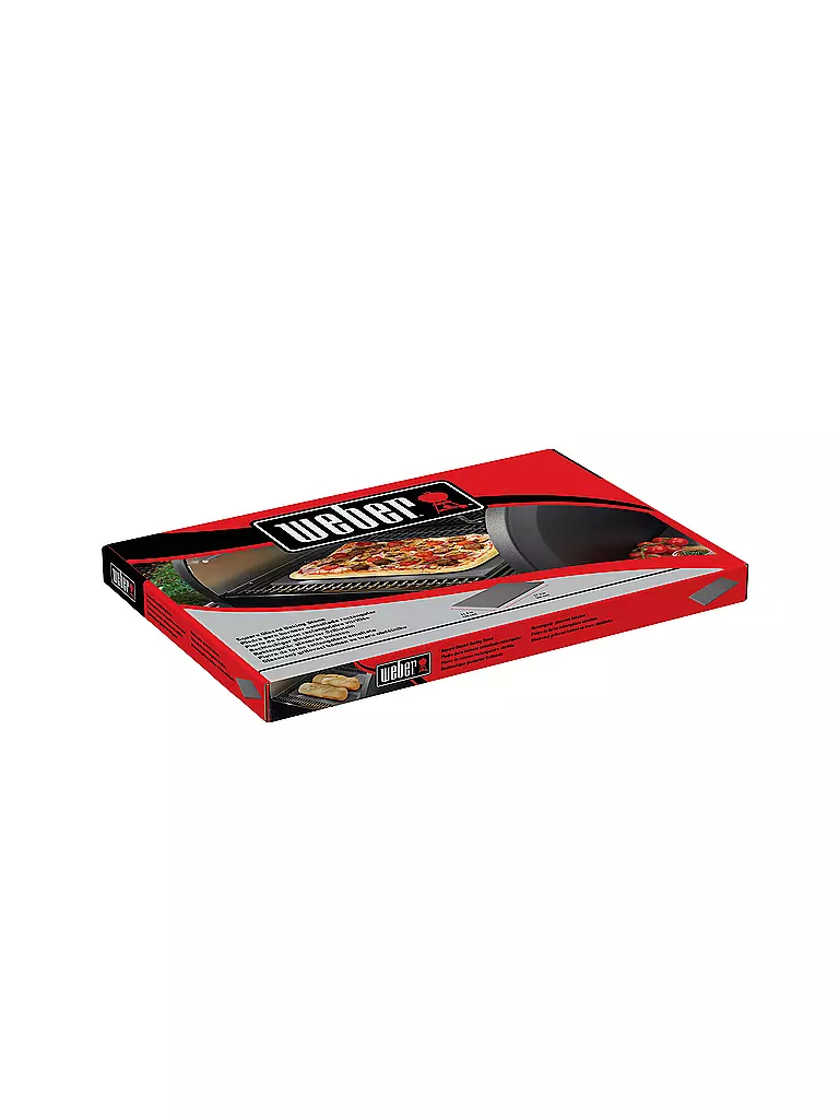 WEBER GRILL Pizzastein glasiert eckig 44x30cm Keramik Schwarz schwarz