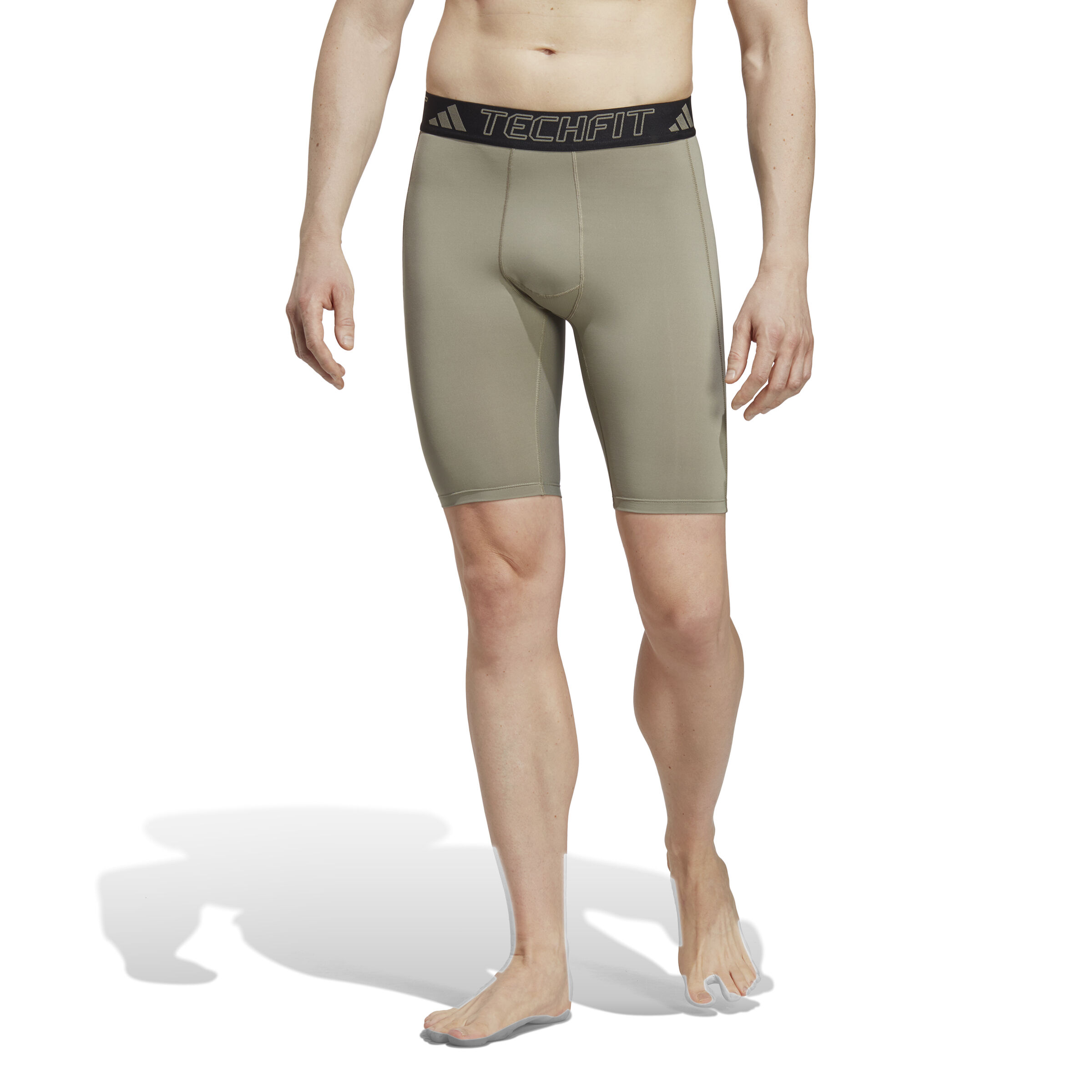 adidas Techfit Training Short Collant Tight Hommes - Vert Olive , Noir