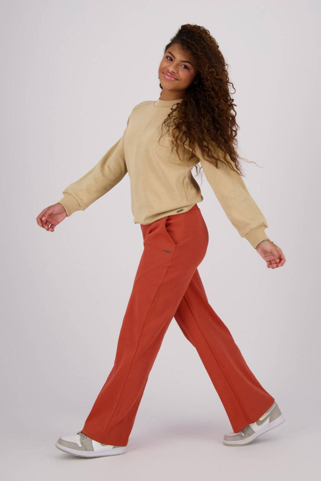 Raizzed wide leg broek Stacie brique