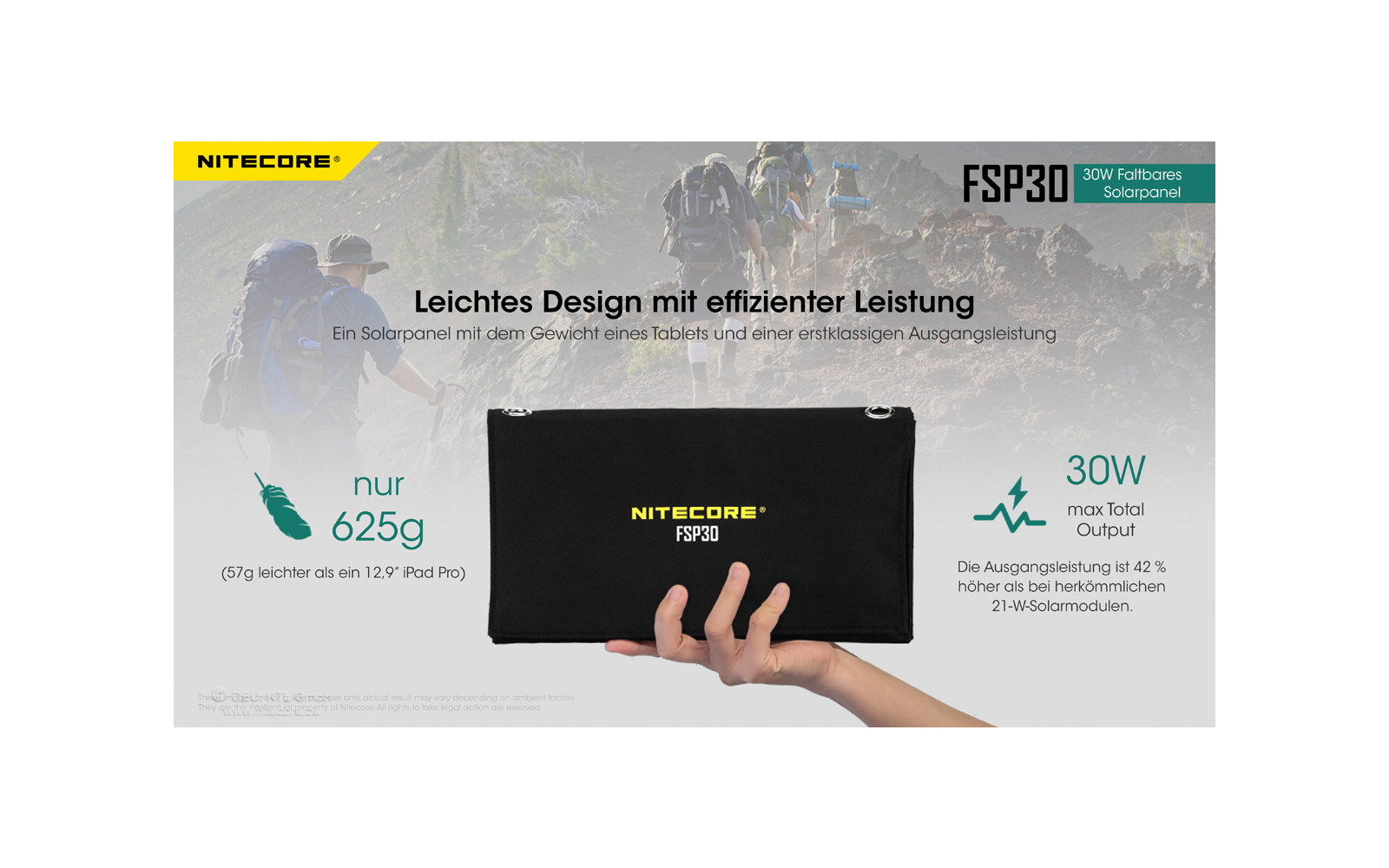Nitecore faltbares Solarpanel FSP30 30W