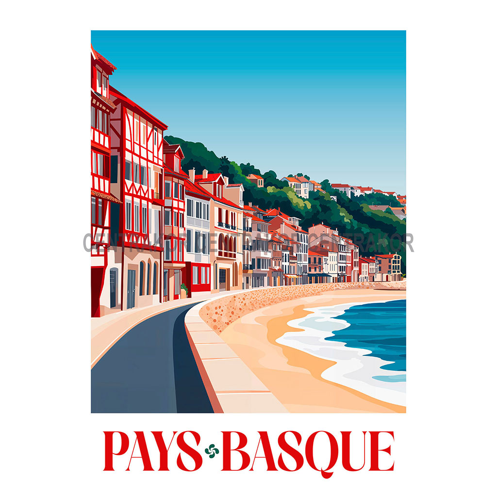 Affiche déco Pays Basque 30x40cm