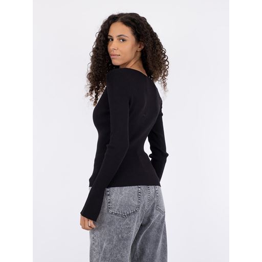 Neo Noir Shirley Knit Strikbluse, Black, 40
