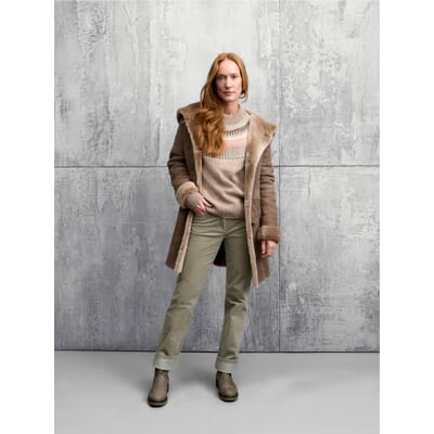 Damen-Cordhose schmales Bein, Mittelgrau