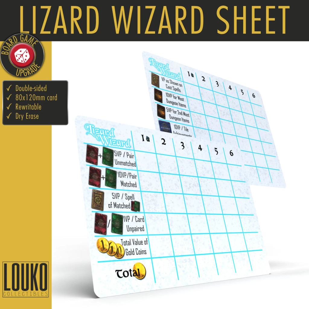 Lizard Wizard - Feuille de score réinscriptible