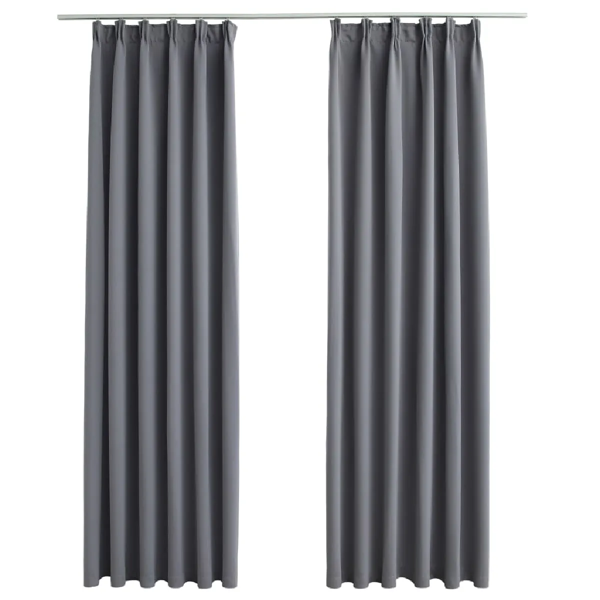 vidaXL Rideaux ocultants - Gris - 140x245 cm