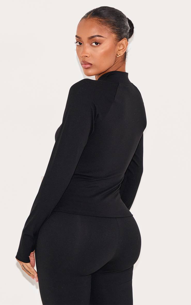 Noir Veste De Sport Zippée Froncée Active Shape
