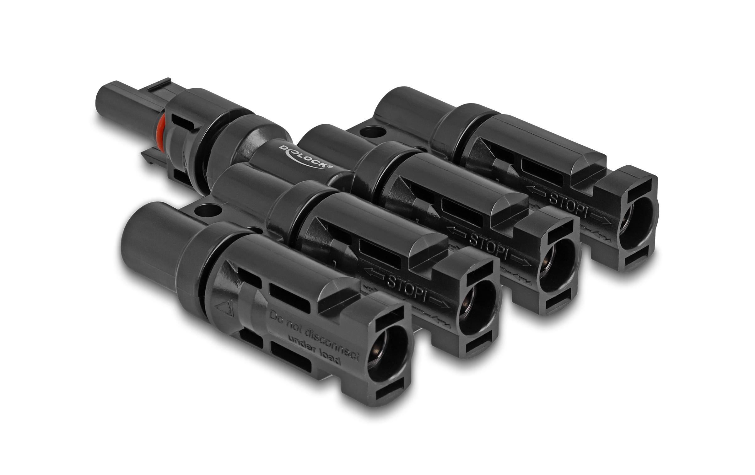 DL4 Solar Konnektor 1x Buchse zu 4x Stecker, IP67Delock DL4 Solar Konnektor 1 x Buchse zu 4 x Stecker