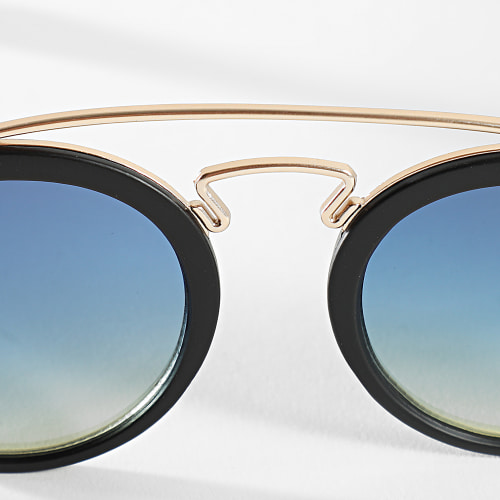Lot De 2 Lunettes De Soleil Noir Dégradé Bleu Jaune Violet