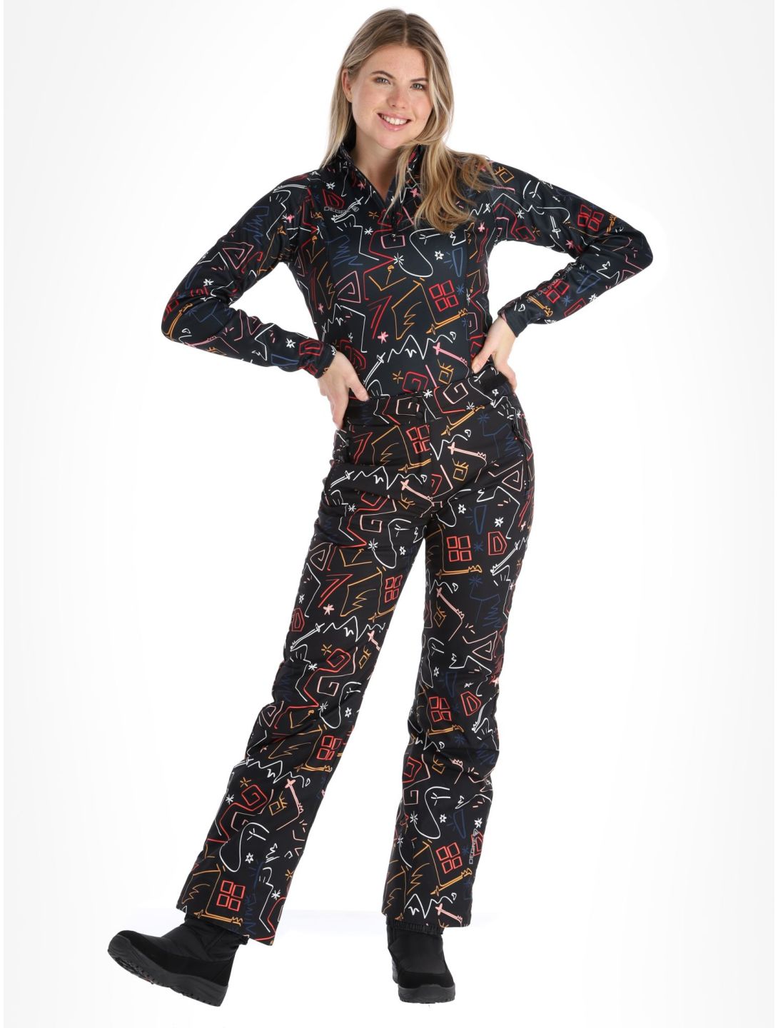 Valgau Print softshell skibroek dames