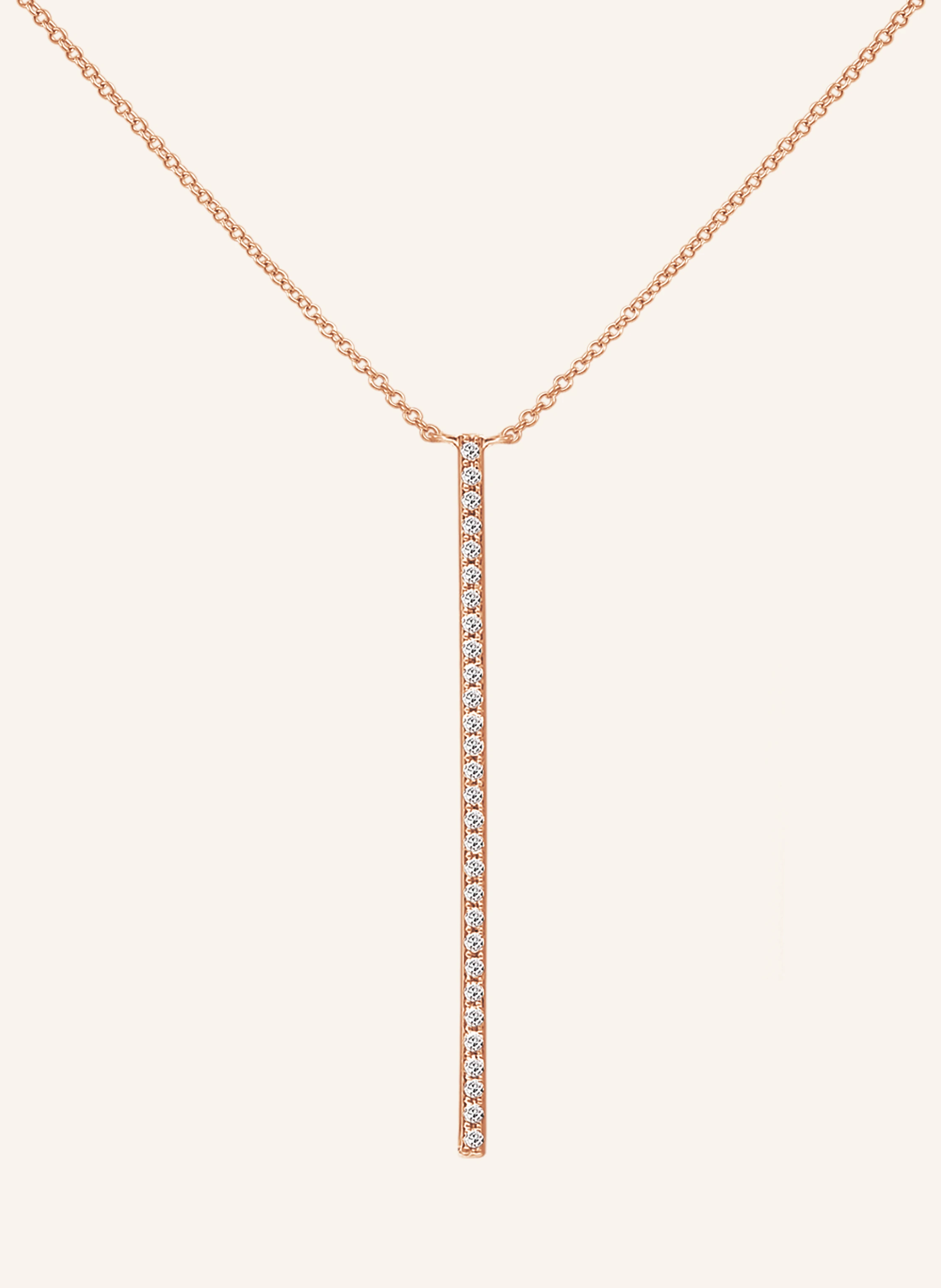 Leaf Halskette BAR aus 18 Karat Roségold mit Diamanten