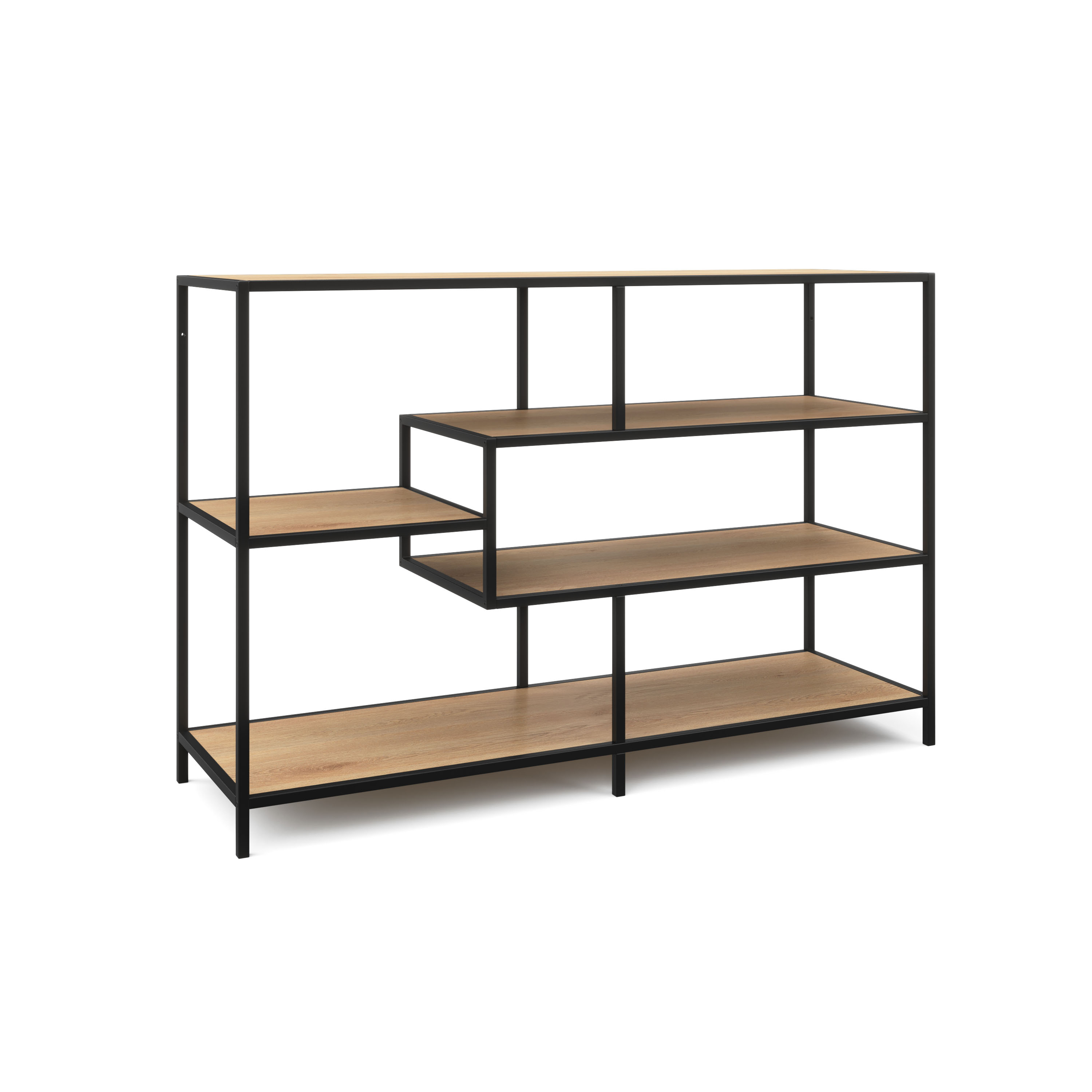 Bücherregal SEAFORD 117 x 78 cm braun/schwarz