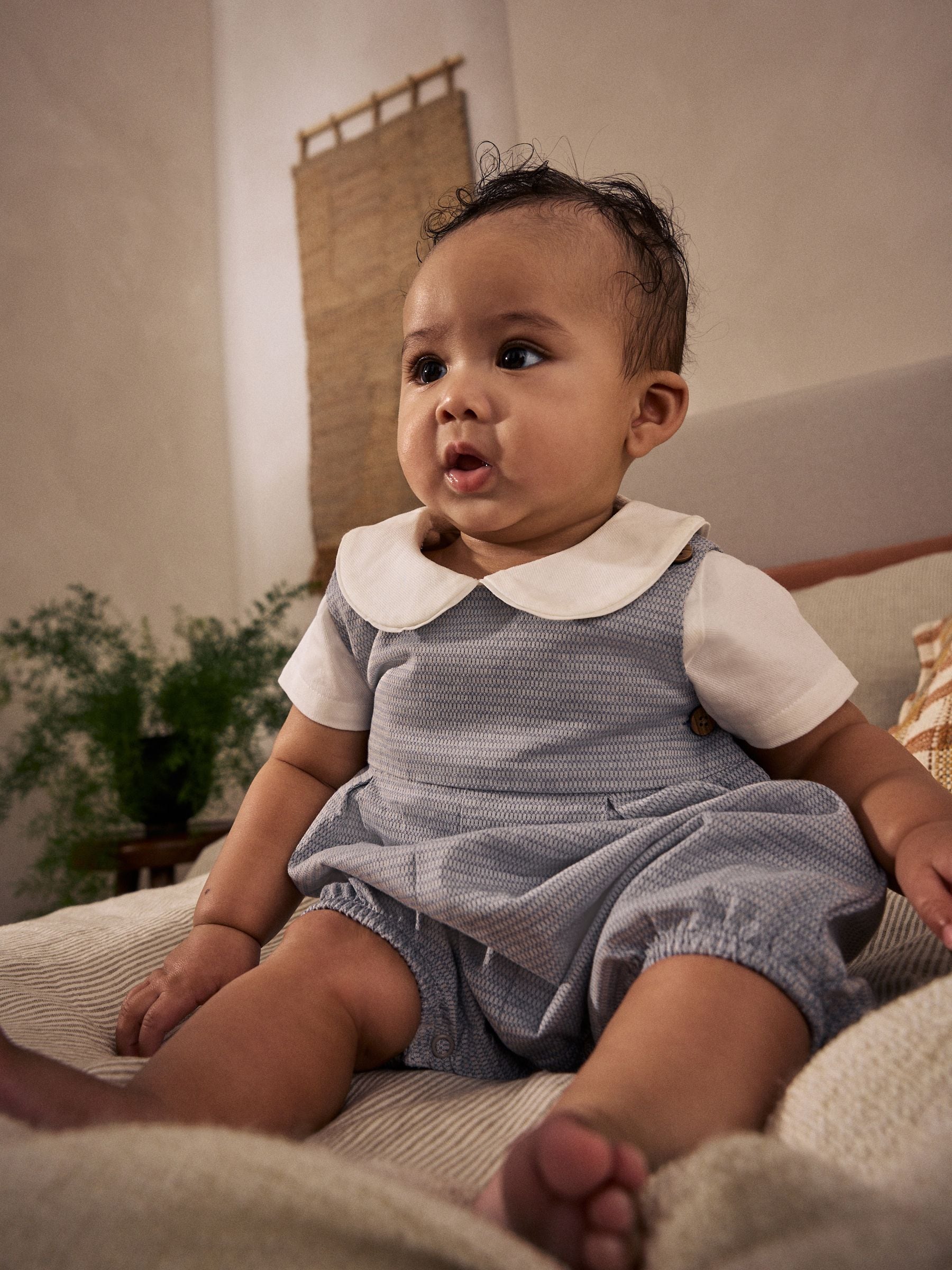 Grijs - 100% katoenen nette Baby romper, Bodysuit en Sokken bretelbroeken set (0mnd-2jr)