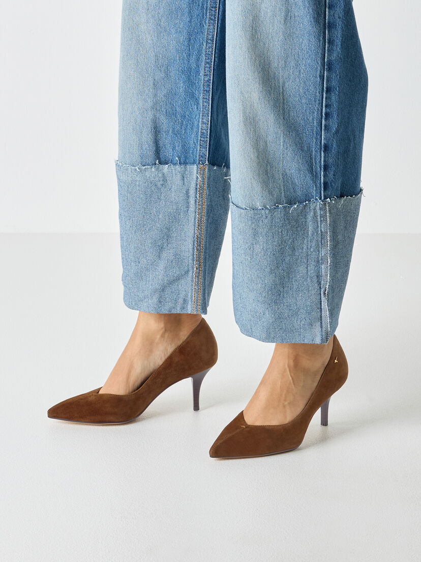 Leren Pumps - bruin