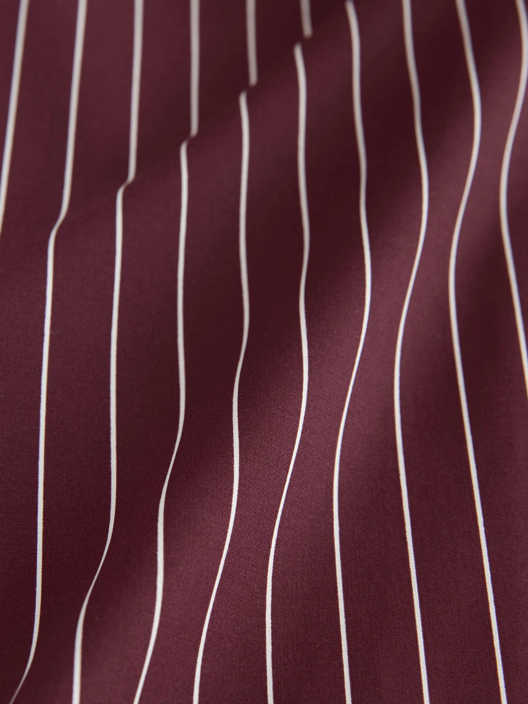 Bordeauxrood gestreept - Fitted Stretch Essential Long Sleeve Shirt