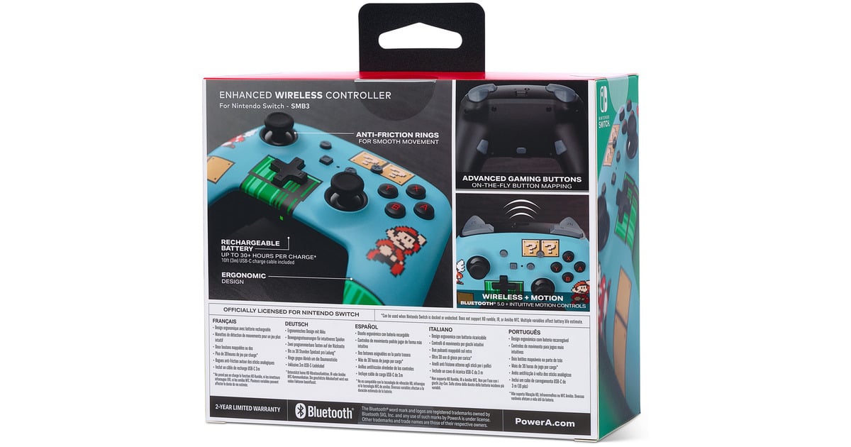PowerAEnhanced Wireless Controller for Nintendo Switch - SMB3  (Blauw)