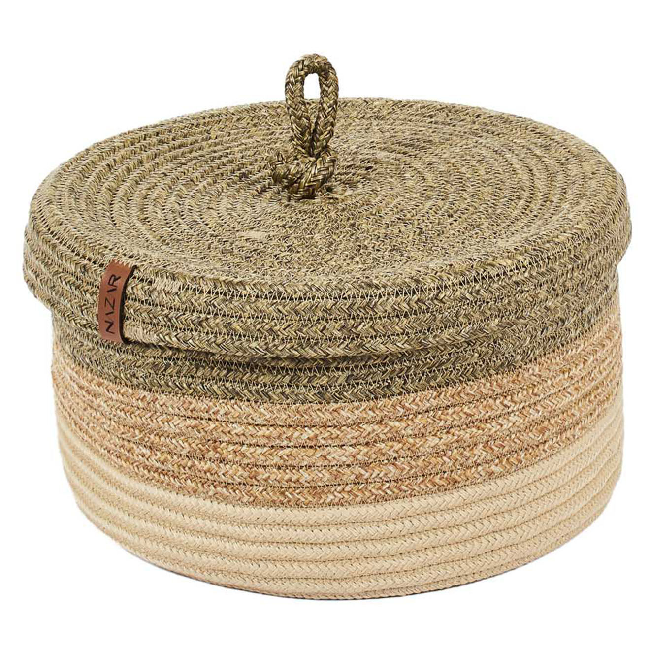 Nazar Rugs Panier CALI 4301 fait main vert - 25x15 cm